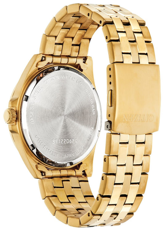Mens Gold Tone Stainless Steel Citizen Quartz Watch - BI5052-59E