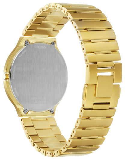 Unisex Gold Tone Stainless Steel Stiletto Citizen Eco-Drive Watch - AR3112-57E