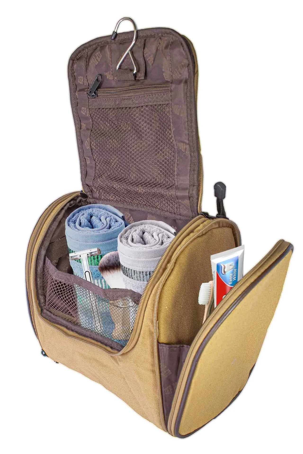 CLE-BTX2 Zep-Pro Clemson Canvas Hanging Toiletry Bag 0