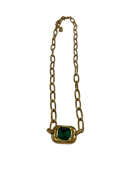 406054 Chansutt Pearls The Emerald Necklace Waterproof 18k Plated Stainless Steal