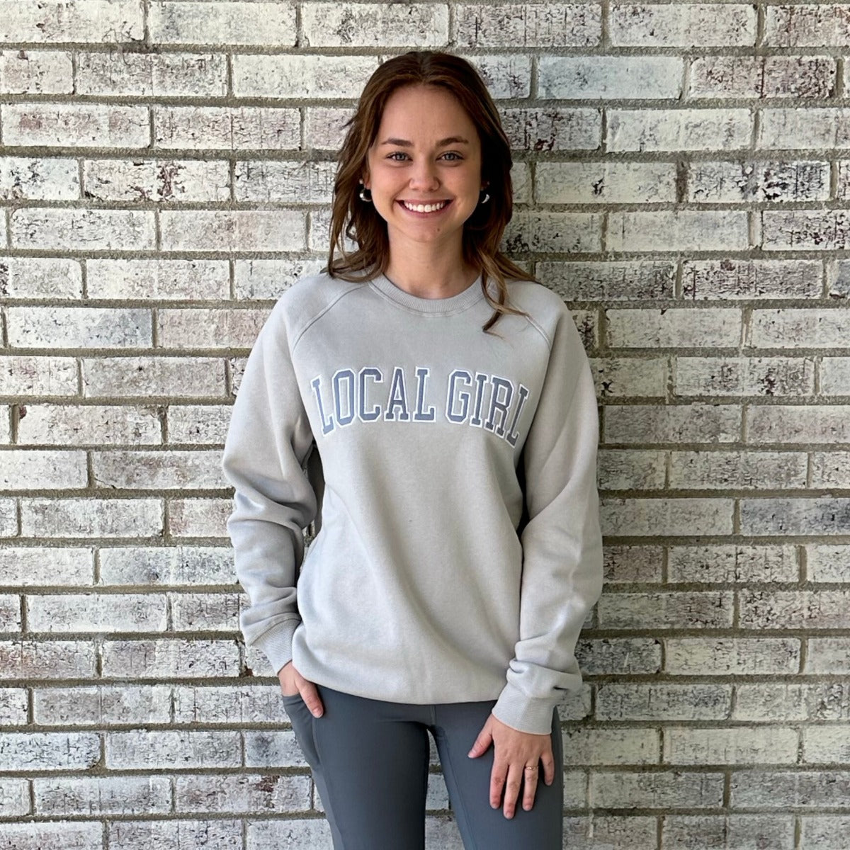 Local Girl Cotton Crewneck - Light Sand