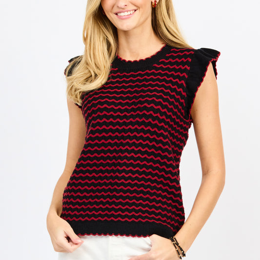 76332 Mary Square Black Garnet Wave Oakley Sweater Vest