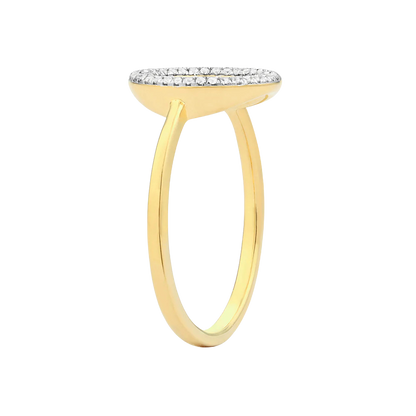 Ella Stein Sterling Silver Gold Plated .10CTTW Diamond Circle Ring