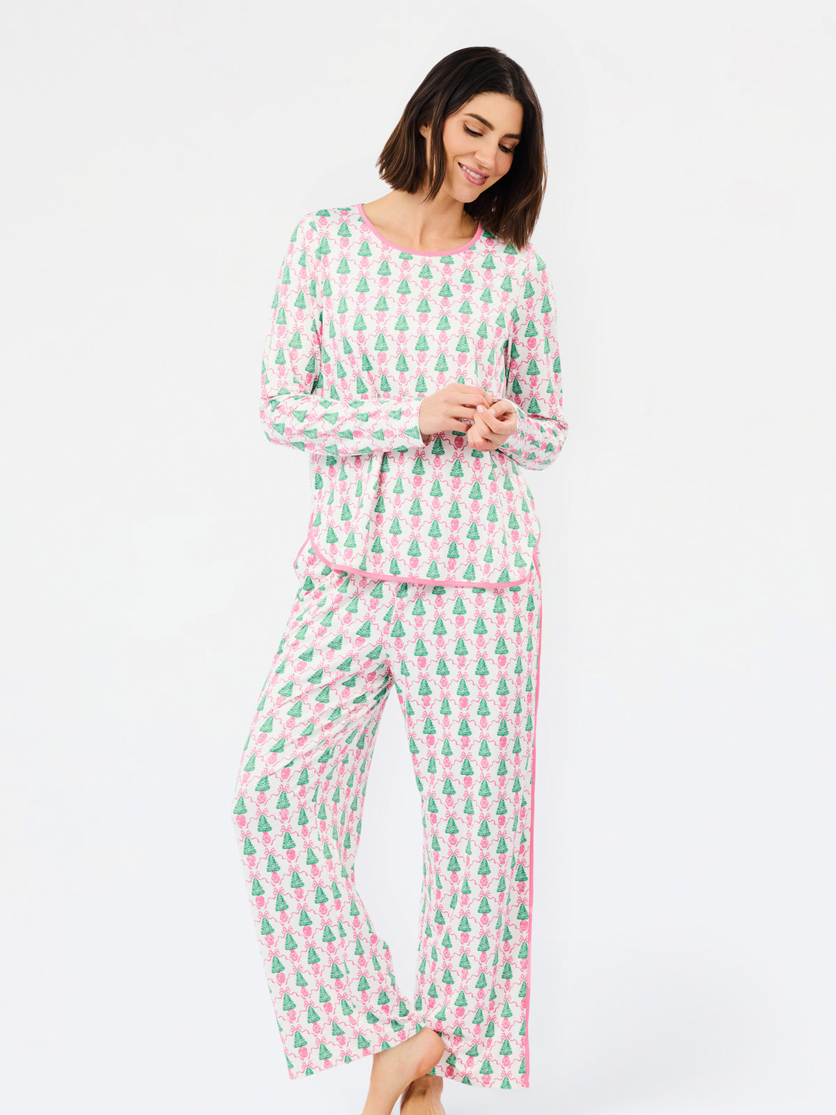 77722 Women's Melody Pants Lounge Set Long Sleeve/Long Pants Winter Pines Pink 0