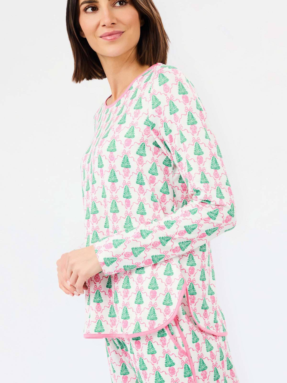77722 Women's Melody Pants Lounge Set Long Sleeve/Long Pants Winter Pines Pink 0