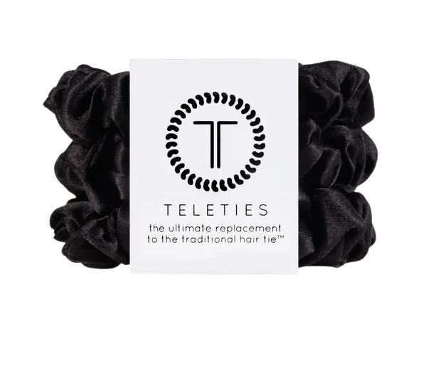 Teleties Jet Black Hair Scrunchie - Small