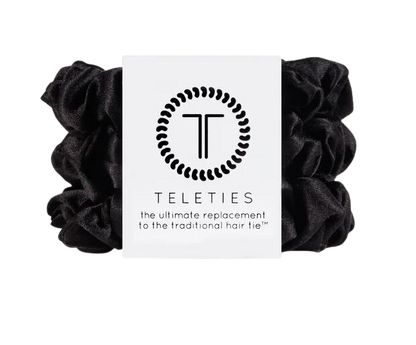 Teleties Jet Black Hair Scrunchie - Small