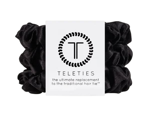 Teleties Jet Black Hair Scrunchie - Small