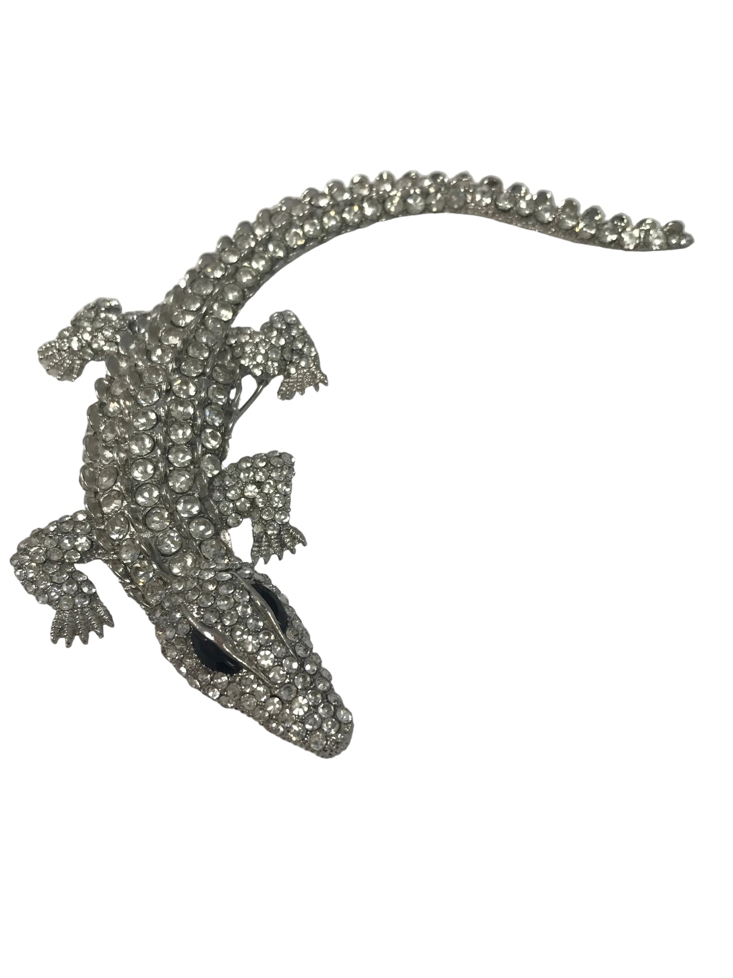 06753 Clear Stone Croc Brooch