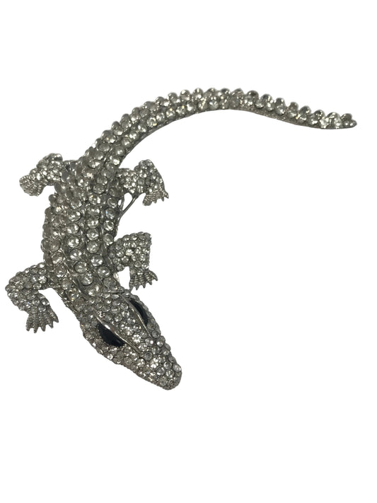 06753 Clear Stone Croc Brooch