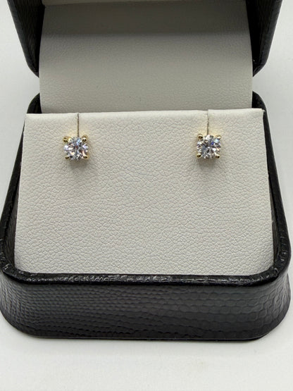 EM1006S-075-LG 14K 3/4CTW Lab Grown Diamond VS/SI+ G+ Screwback Earrings Yellow Gold 0