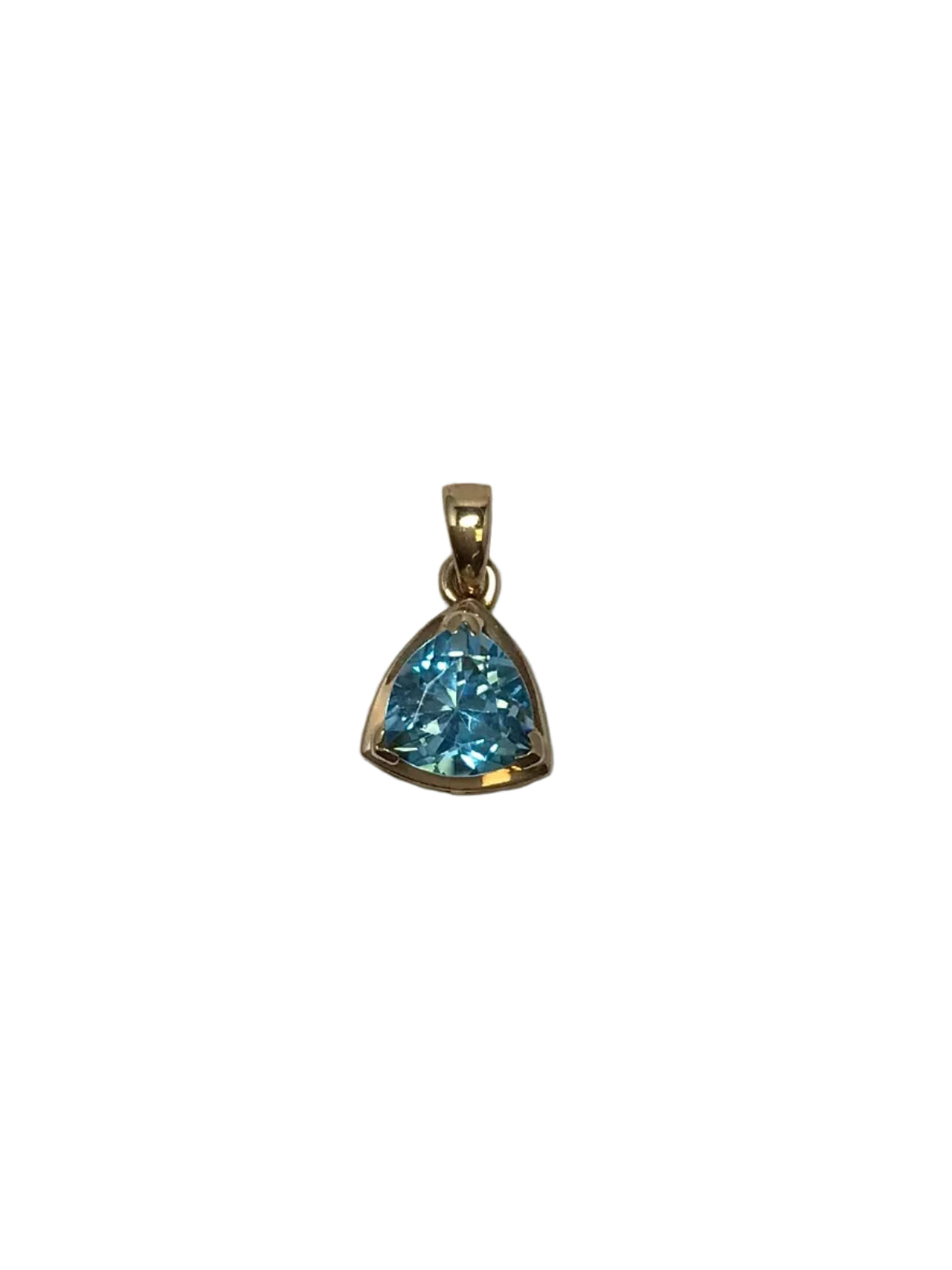 U 99208 10K Yellow Gold Blue Stone Pendant