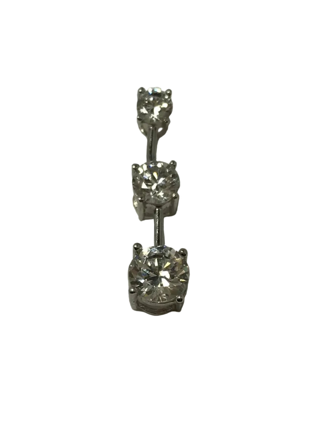 U 027329 14K White Gold CZ Past Present Future Pendant