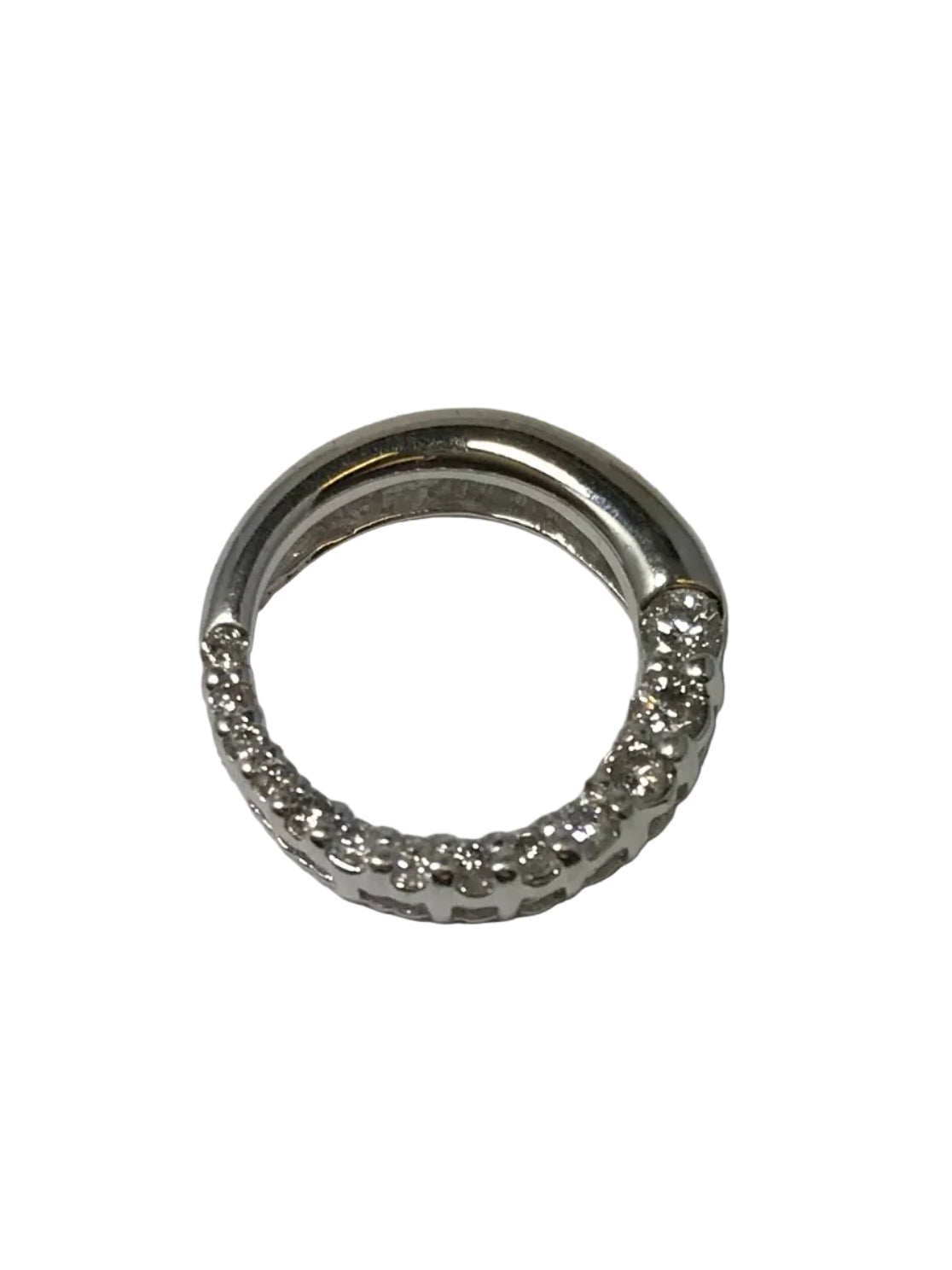 U 119967 14K White Sapphire Circle Pendant
