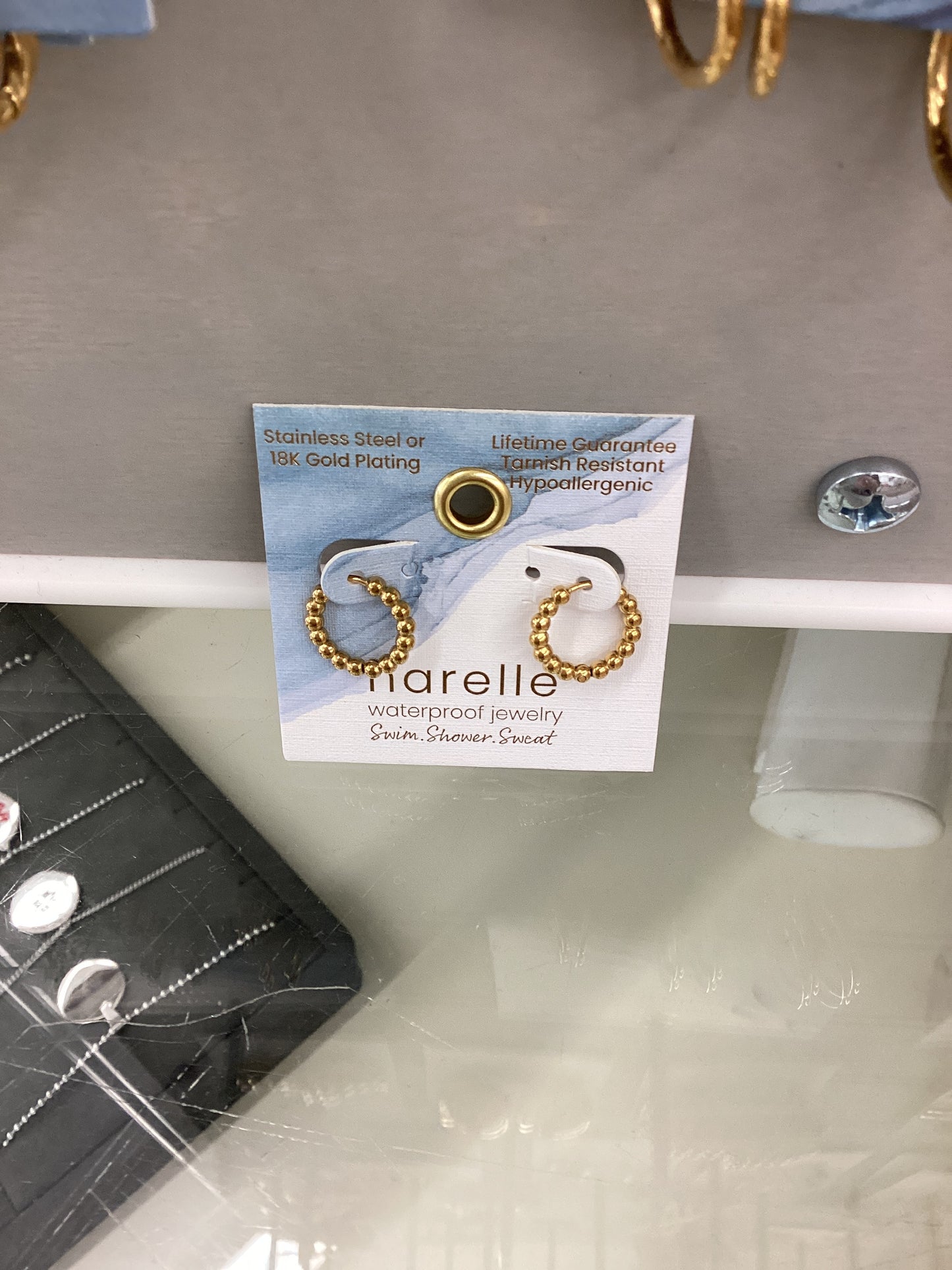 10716 Narelle Bead Hoop Earring Gold Plated 0