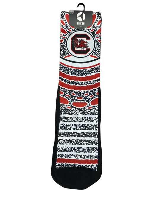 CL-SC-THWBK-SPLASH South Carolina Gamecocks Throwback Socks Crew L/XL 0