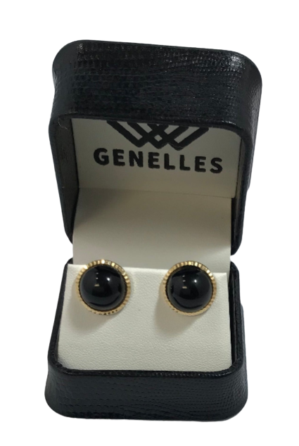 U 14K Black and Gold Stud Earrings
