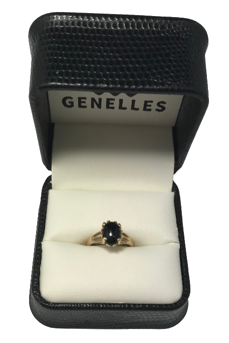 U 154375 10K Yellow Gold Black Stone Ring