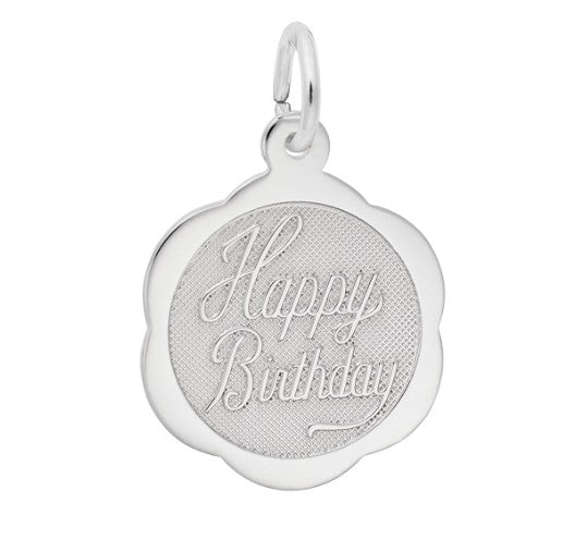 Rembrandt Happy Birthday Scalloped Disc Charm