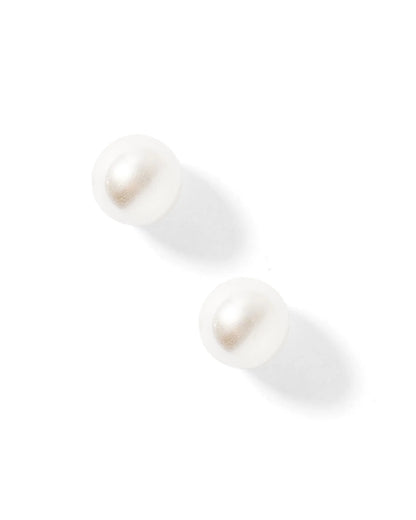 LINNY2347 Screwback Stud Earrings - Payton Pearl White 5mm Flatback 0