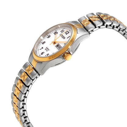 EQ2004-95A Citizen Quartz White Dial Stainless Steel Expansion Ladies Watch