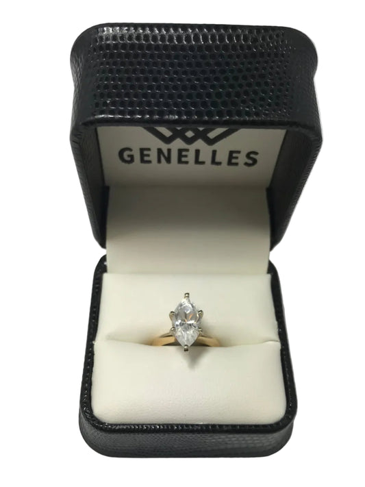 U 48095 14K Yellow Gold Marquise CZ Ring