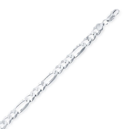 Sterling Silver 5.8mm Figaro Bracelet - 8"