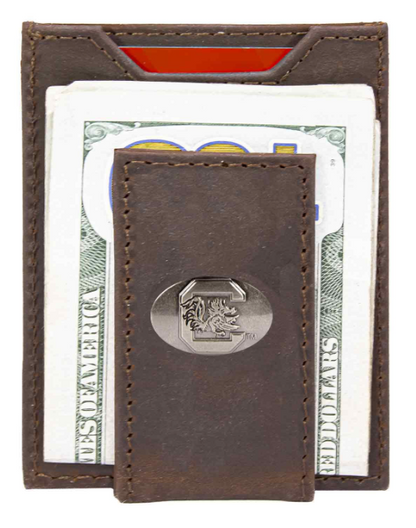 USC-IWT5-CRZH-LBR  Zep-Pro Gamecock Front Pocket Magnetic Wallet