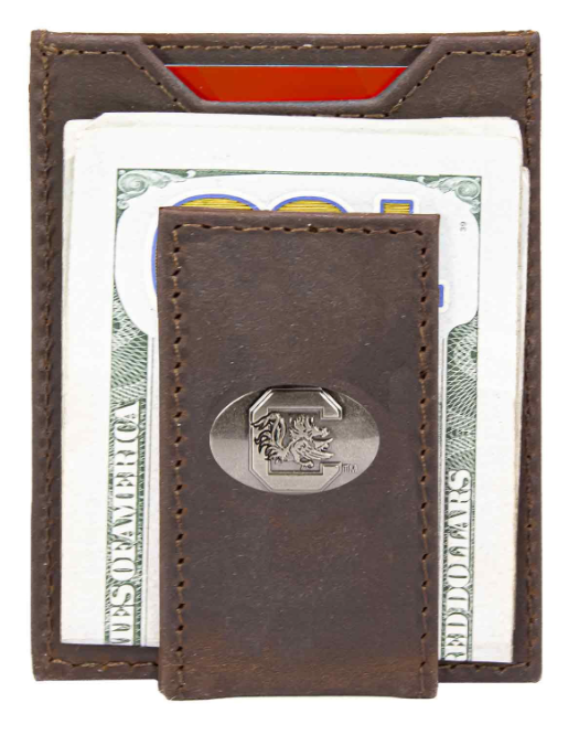 USC-IWT5-CRZH-LBR  Zep-Pro Gamecock Front Pocket Magnetic Wallet