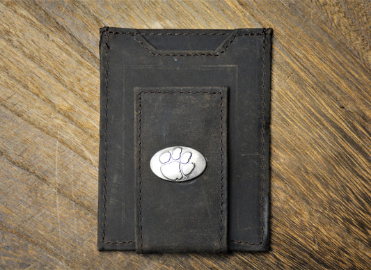 Brown Front Pocket Clemson Wallet