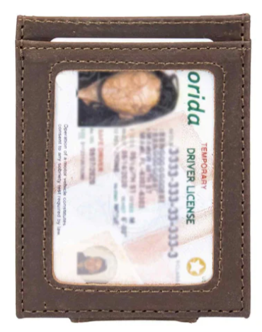 CLE-IWT5-CRZH-LBR Zep-Pro Clemson Front Pocket Magnetic Wallet