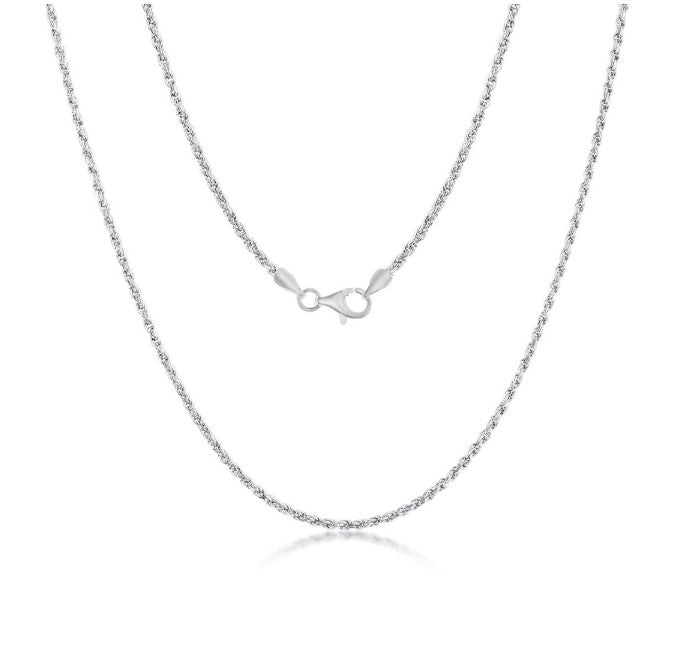 Sterling Silver 1.9mm Rope Chain - 18"