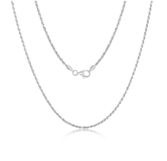 Sterling Silver 1.9mm Rope Chain - 18"