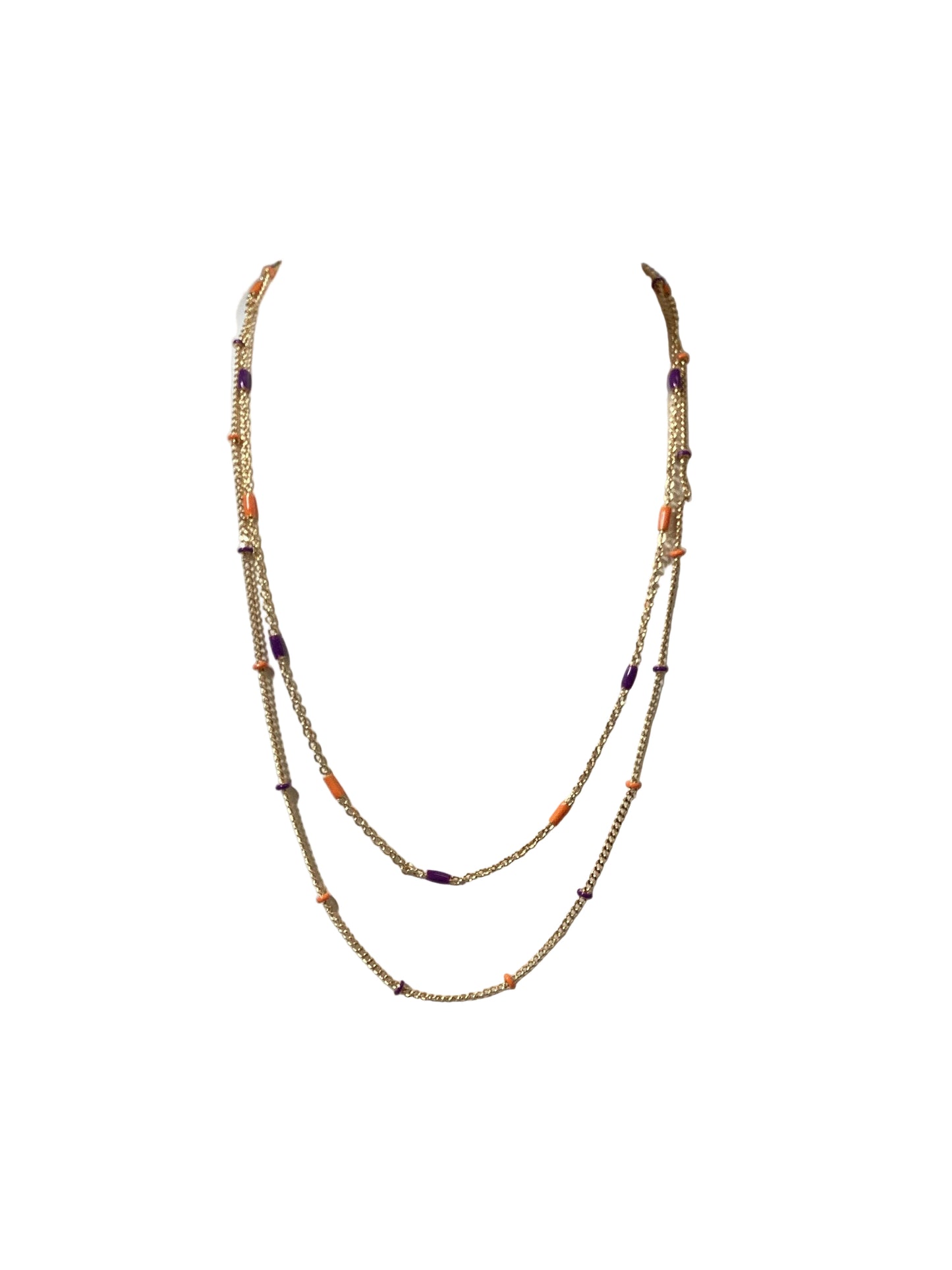 75692 Michelle McDowell Lacy Purple and Orange Necklace