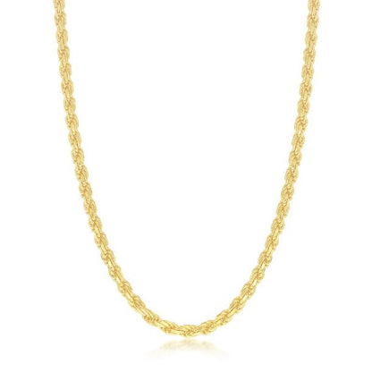 Sterling Silver Diamond-Cut 3mm Rope Chain - 20"