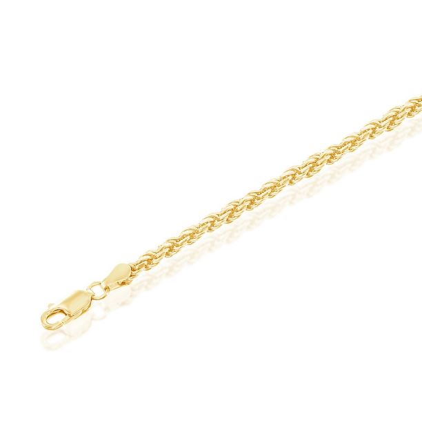 Sterling Silver Diamond-Cut 3mm Rope Chain - 20"
