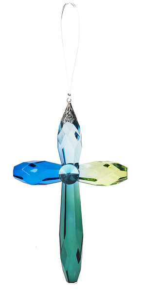 ACRYIN-07 CRYSTAL EXPRESSIONS 7IN HANGING RAINBOW CROSS