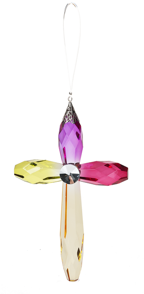 ACRYIN-07 CRYSTAL EXPRESSIONS 7IN HANGING RAINBOW CROSS