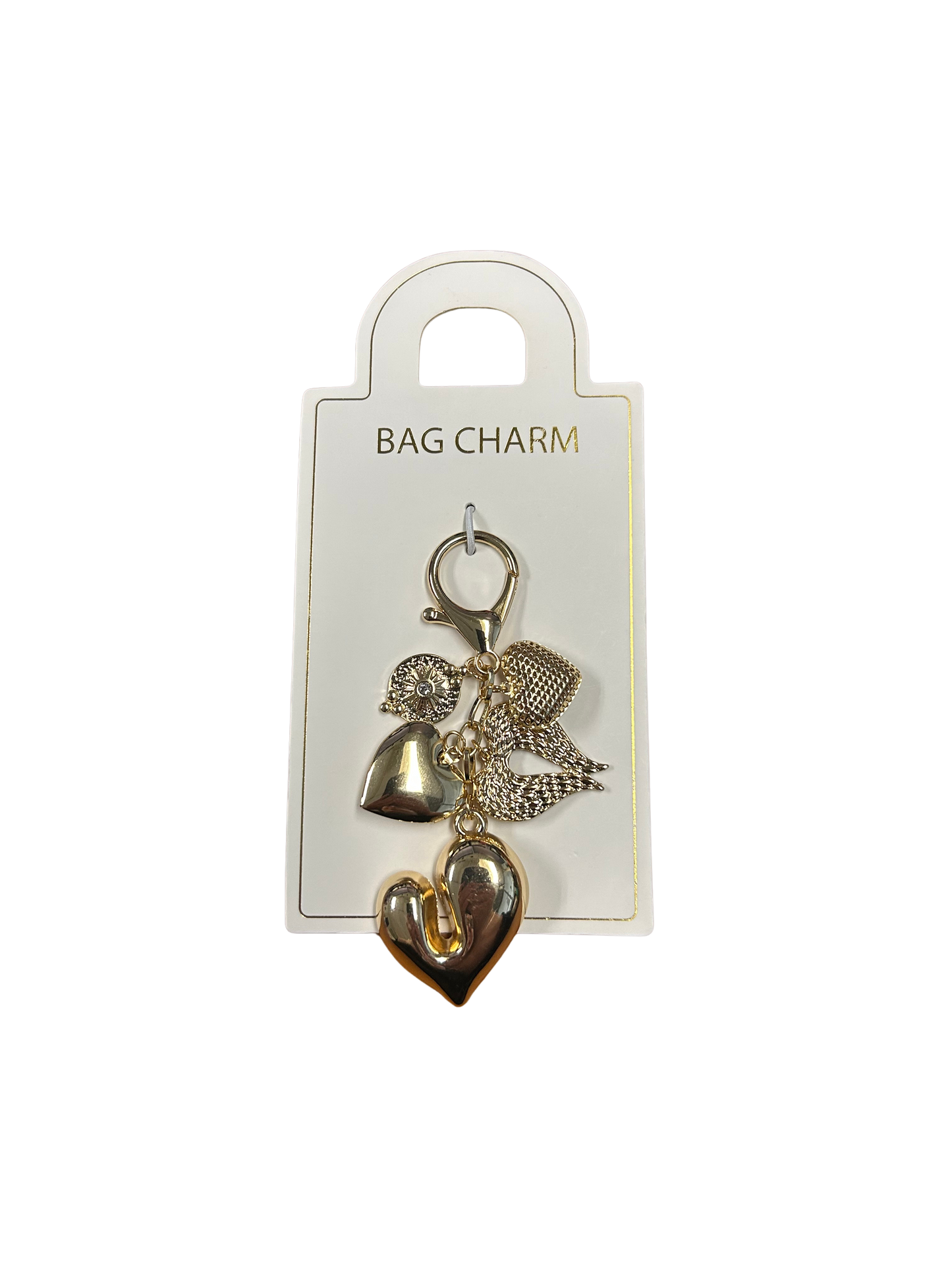 Gold Heart Bag Charm