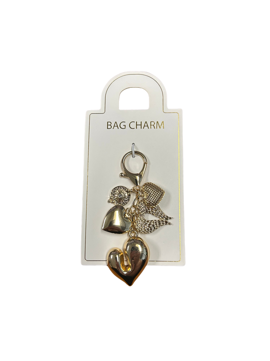 Gold Heart Bag Charm