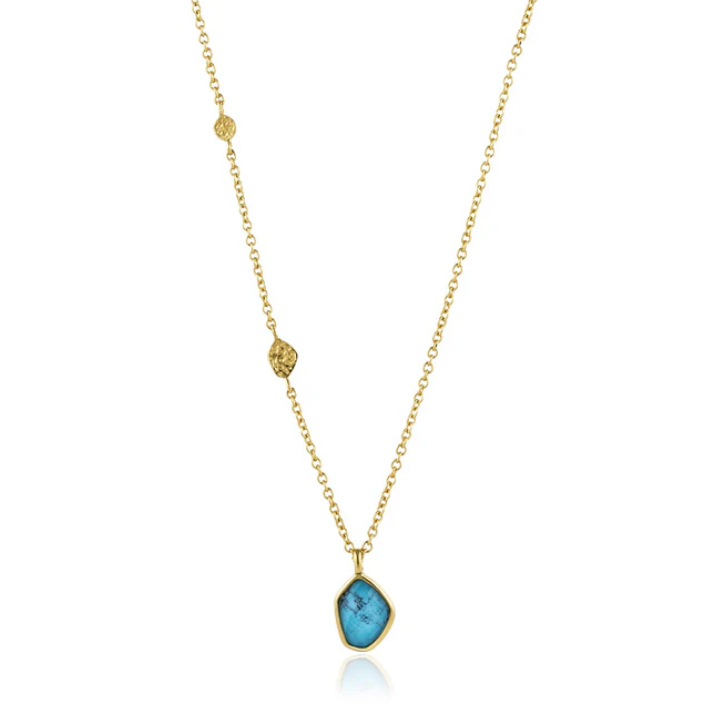 Ania Haie Turquoise Pendant Gold Necklace