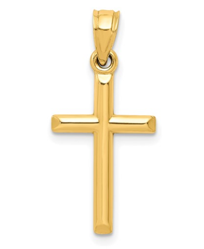10k Yellow Gold Hollow Cross Pendant