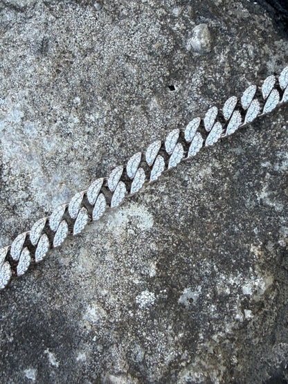 Sterling Silver Men's 8" CZ Curb Link Bracelet 0