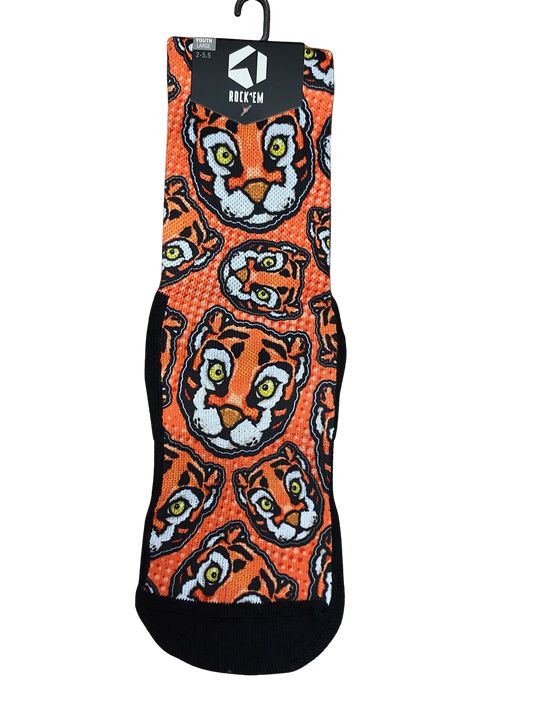 CL-CLEM-POPART-MASCOT-CREW-YTHL Clemson Tigers Youth Mascot Crew Socks 0