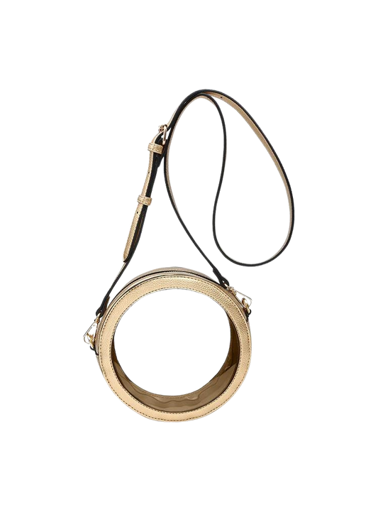 Lilibet Vegan Clear Circle Crossbody - Gold