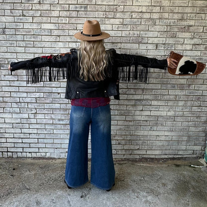 Myra Bag Thorn & Thunder Leather Jacket in Ink Bloom