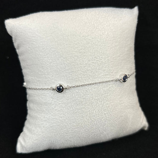 10K White Gold .70CTTW Sapphire Bracelet