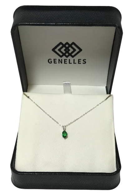 PB0900WBS 14K White Gold Birthstone Necklace