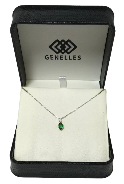 PB0900WBS 14K White Gold Birthstone Necklace