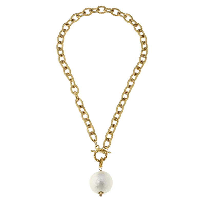 Susan Shaw Cotton Pearl Toggle Necklace - 16"